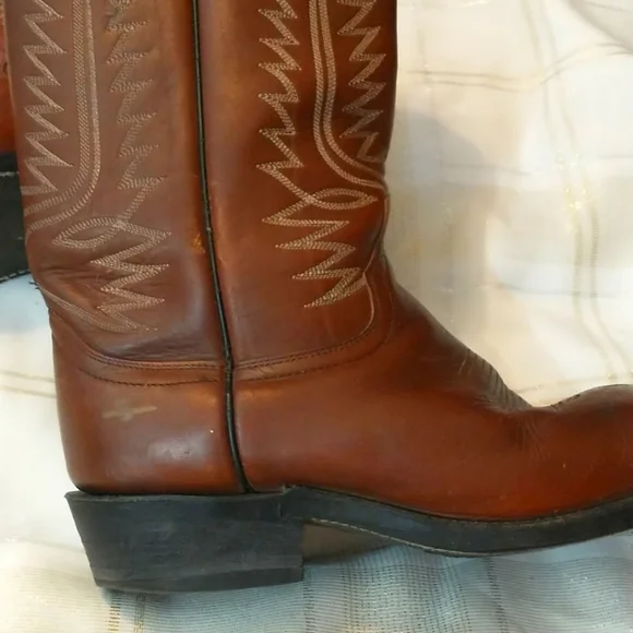 Cow town men's western boots sz 9D   dark brown gently worn - Picture 5 of 8
